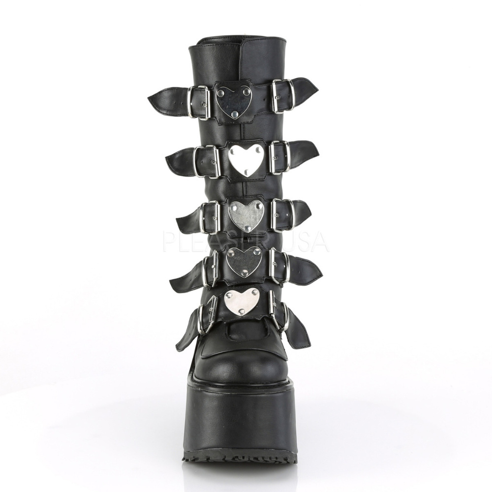 Gothic Heart Buckle Platform Boots